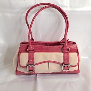 Cole Haan Tan Fabric and Pink Leather Shou…